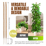 2 Pieces 7MM Width Bendable Coir Pole for Climbing Plants Growth(120cm)