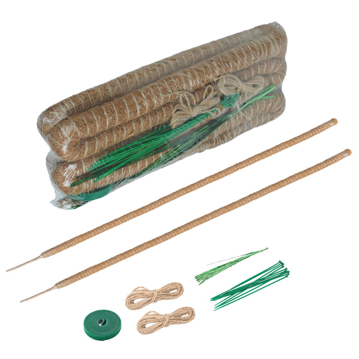 2 Pieces 7MM Width Bendable Coir Pole for Climbing Plants Growth(160cm)