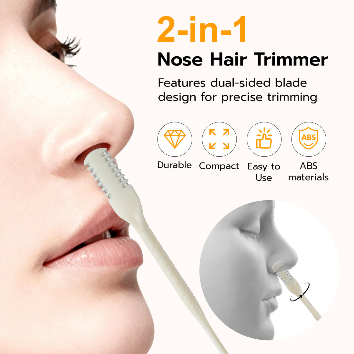 5 Pcs Nose Hairs Razor - Cream Color
