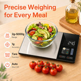 Stainless Steel Smart Bluetooth Electronic Kitchen Nutrition Scale-5kg/1g(#KN2432LB)