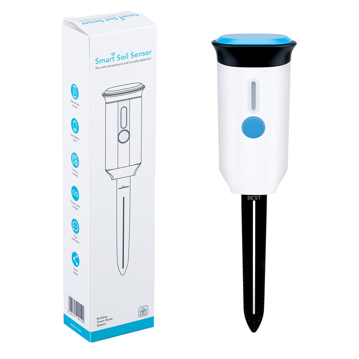 Wi-Fi Smart Indoor Soil Tester - White&Blue#