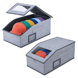 2 Pcs Baseball Cap Storage Box–Grey(42*22*17cm)#