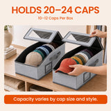 2 Pcs Baseball Cap Storage Box–Grey(42*22*17cm)#