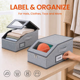 2 Pcs Baseball Cap Storage Box–Grey(42*22*17cm)#