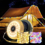 Mcbazel 10 meter soldriven LED magnetisk campingstämningsbelysning med fjärrkontroll (Färgglad)