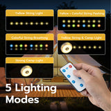 Mcbazel 10 meter soldriven LED magnetisk campingstämningsbelysning med fjärrkontroll (Färgglad)