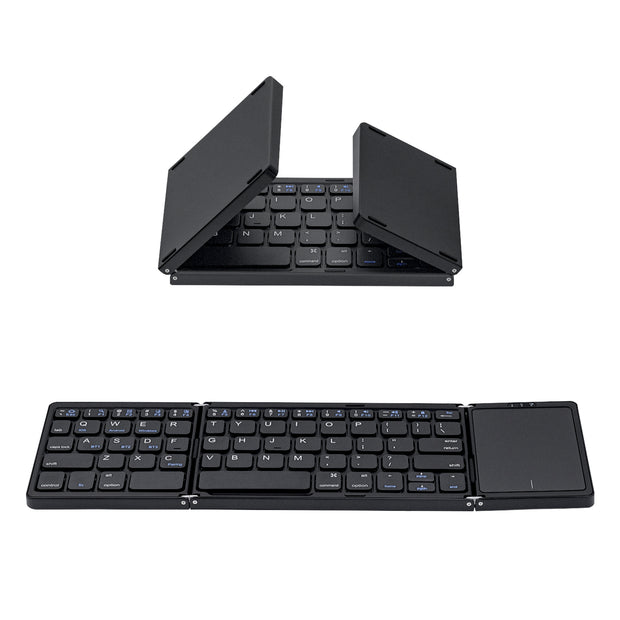 Universellt hopfällbart trådlöst tangentbord med pekplatta för surfplatta/mobiltelefon/PC - Svart (B089T)