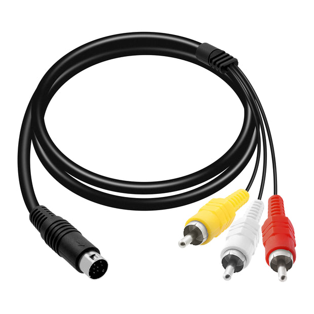 1.8M Audio Video AV Cable RCA Connection Cord for Sega Mega Drive Genesis 2& 3