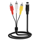 1.8M Audio Video AV Cable RCA Connection Cord for Sega Mega Drive Genesis 2& 3