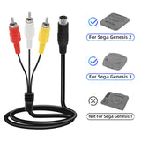 1.8M Audio Video AV Cable RCA Connection Cord for Sega Mega Drive Genesis 2& 3