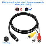 1.8M Audio Video AV Cable RCA Connection Cord for Sega Mega Drive Genesis 2& 3