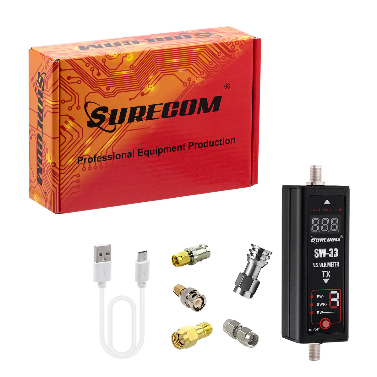 SURECOM SW-33 markII 125-520 Mhz Mini digital VHF/UUHF effekt- och SWR-mätare