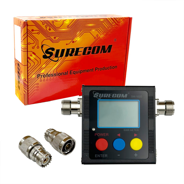 Mcbazel Surecom SW-102D-N VHF/UHF 125-525 MHz 120W S.V.R. & effektmätare (N-J-gränssnitt)