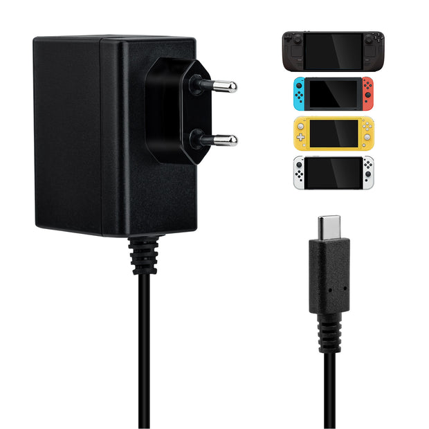 Mcbazel 1.5m AC Adapter PD 15V/2.6A Fast Charger for Switch Game Console, Dock, Controller
