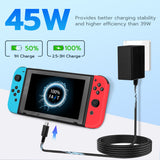 Mcbazel 1.5m AC Adapter PD 15V/2.6A Fast Charger for Switch Game Console, Dock, Controller