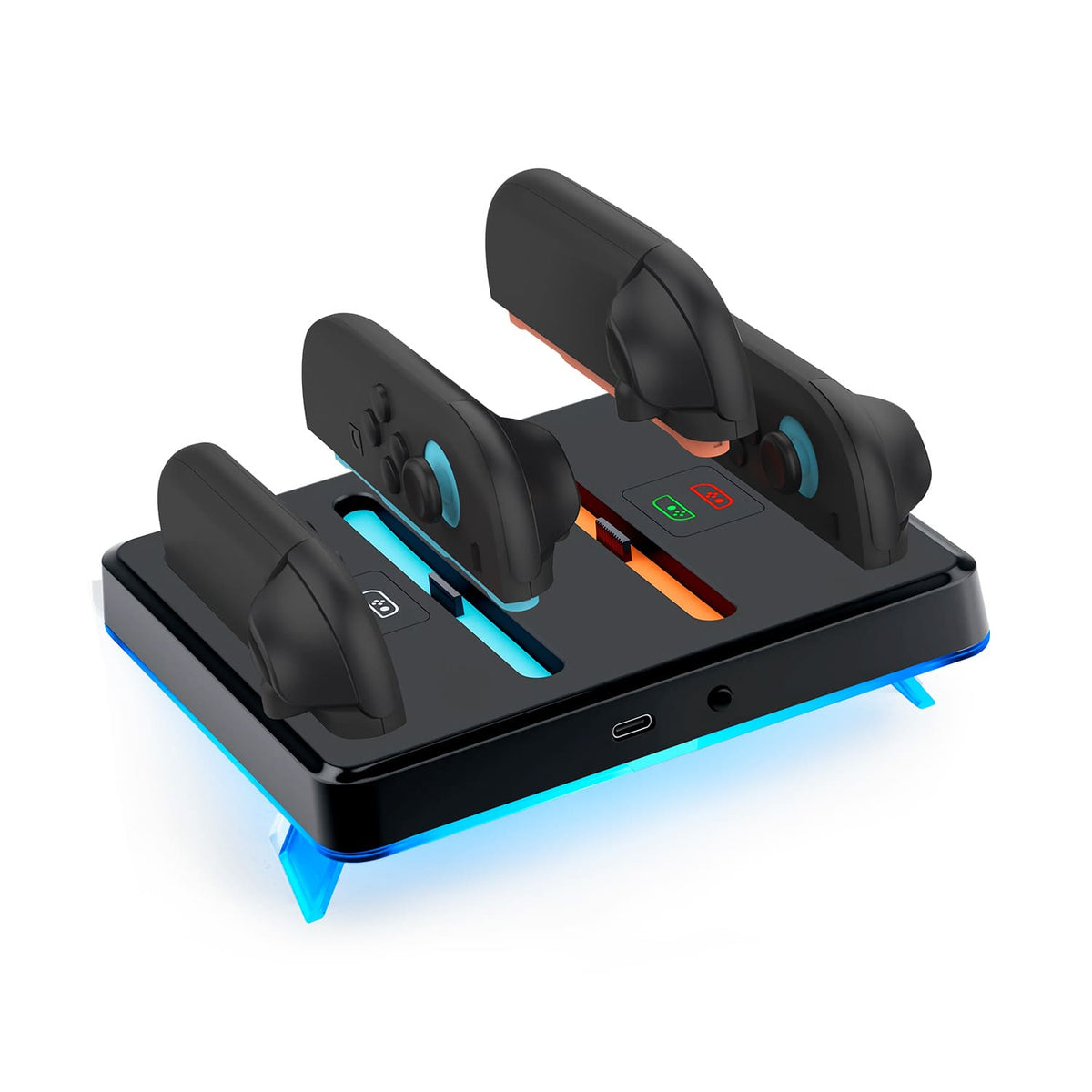 Mcbazel DOBE RGB laddningsstation för NS2 Joy-Con-kontroller – svart