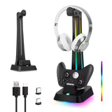 Mcbazel RGB Headphone Stand and Charging Station for Xbox Series X&S/Elite 1/ Elite 2/One/One X/One S/One Elite