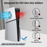 Ersättande sidopanel med kylventilation för PS5 Slim Disc Edition-Silver (2.0)