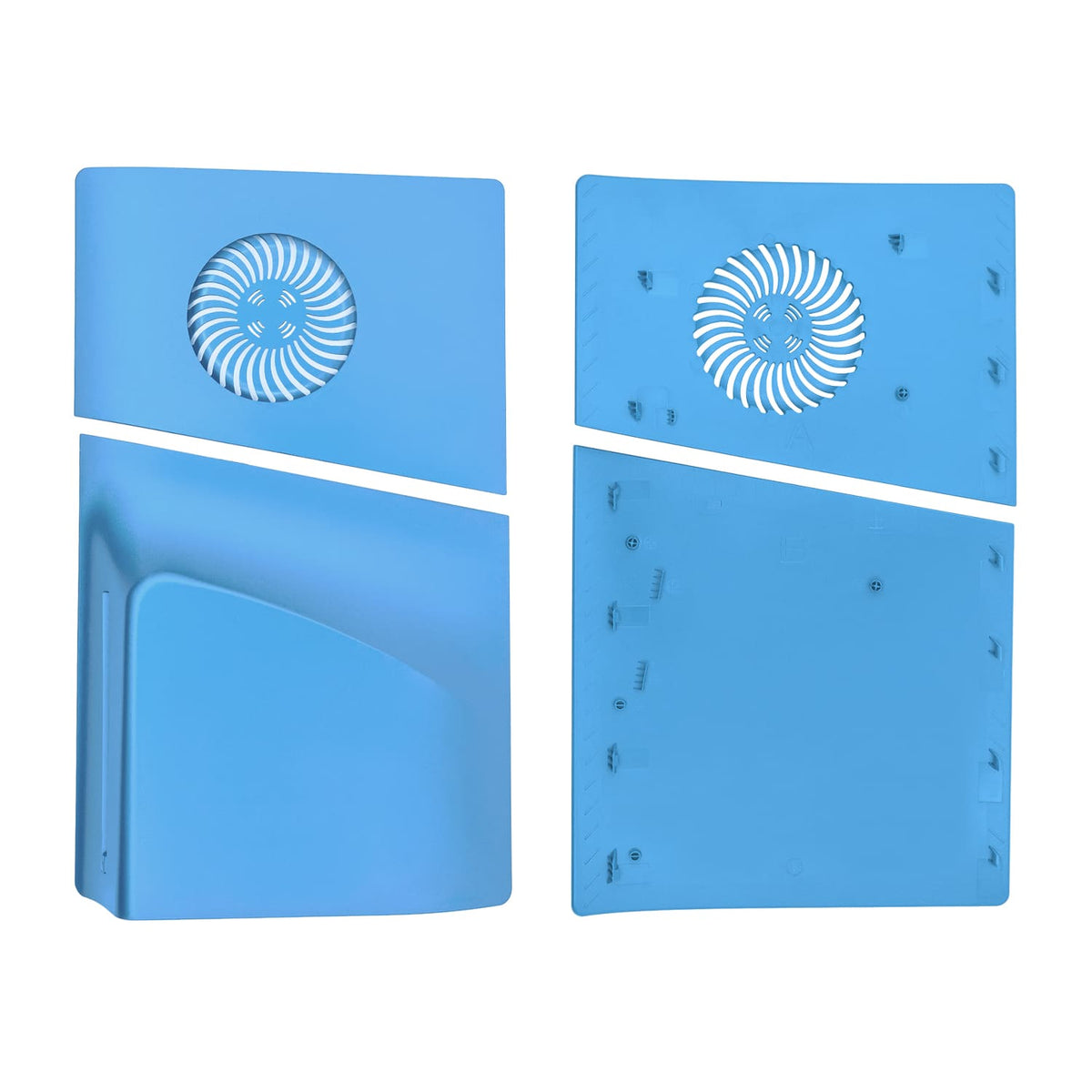 Replacement Side Panel Plate with Cooling Vent for PS5 Slim Disc Edition-Light Blue(2.0)