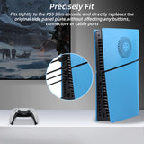 Replacement Side Panel Plate with Cooling Vent for PS5 Slim Digital Edition-Light Blue(2.0)