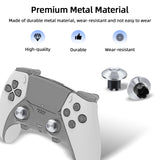 14 In 1 Replacement Metal Thumbsticks with 4 Back Paddle Trigger Buttons for PS5 Edge Controller-Silver