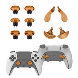 14 In 1 Replacement Metal Thumbsticks with 4 Back Paddle Trigger Buttons for PS5 Edge Controller-Gold