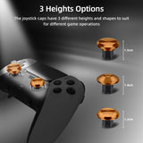 14 In 1 Replacement Metal Thumbsticks with 4 Back Paddle Trigger Buttons for PS5 Edge Controller-Gold