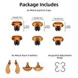 14 In 1 Replacement Metal Thumbsticks with 4 Back Paddle Trigger Buttons for PS5 Edge Controller-Gold