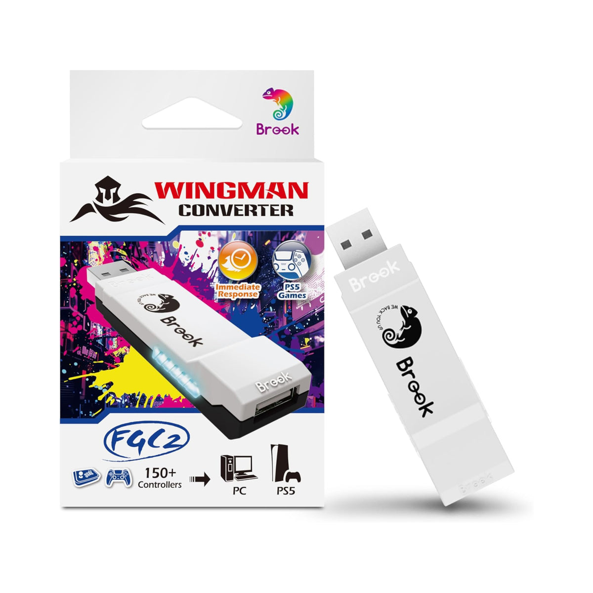 Brook Wingman FGC2 Converter– Arcade Joystick Adapter Gamepad for PS5 & PC, Supports All PS5 Games