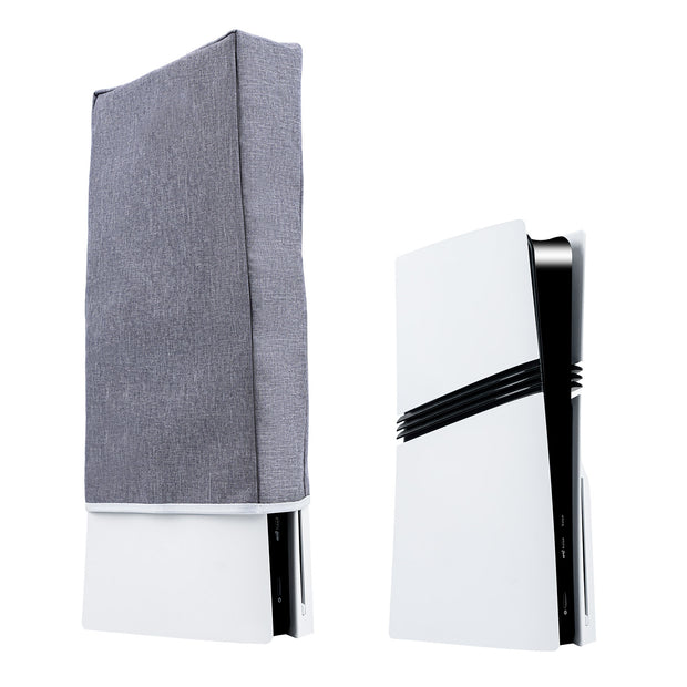 Mcbazel PS5 Pro Dust Protection Case, Vertical Protective Cover for PS5 Pro in Cationic Polyester Fabric with Cut-Out for Playstation 5 Pro Disc and Digital Console - Grey