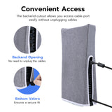Mcbazel PS5 Pro Dust Protection Case, Vertical Protective Cover for PS5 Pro in Cationic Polyester Fabric with Cut-Out for Playstation 5 Pro Disc and Digital Console - Grey
