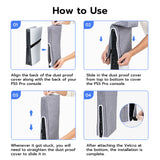 Mcbazel PS5 Pro Dust Protection Case, Vertical Protective Cover for PS5 Pro in Cationic Polyester Fabric with Cut-Out for Playstation 5 Pro Disc and Digital Console - Grey