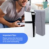 Mcbazel PS5 Pro Dust Protection Case, Vertical Protective Cover for PS5 Pro in Cationic Polyester Fabric with Cut-Out for Playstation 5 Pro Disc and Digital Console - Grey