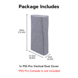 Mcbazel PS5 Pro Dust Protection Case, Vertical Protective Cover for PS5 Pro in Cationic Polyester Fabric with Cut-Out for Playstation 5 Pro Disc and Digital Console - Grey