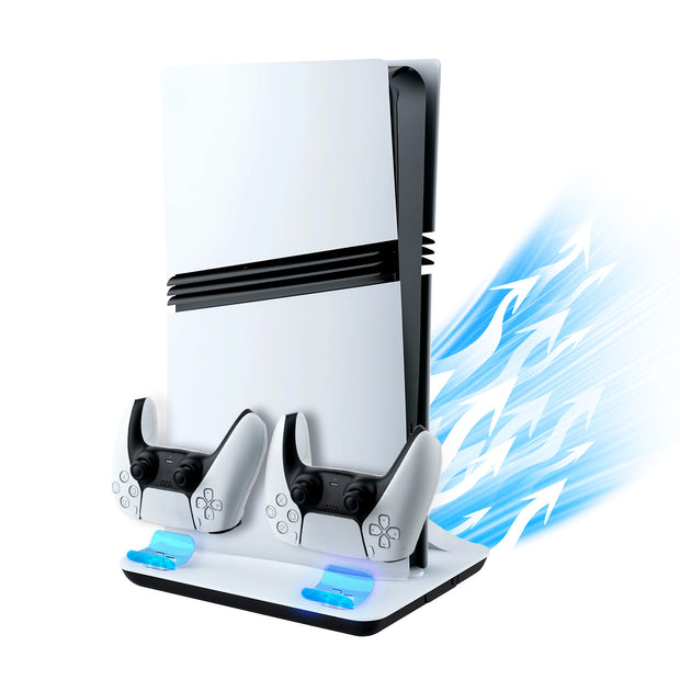 Mcbazel DOBE Mltifunctional Cooling Stand with Charging for PS5/PS5 Slim/PS5 Pro Console-White