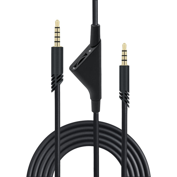 2M Ljudförlängningskabel med volymkontroll för Logitech Astro A10/A30/A40 Gaming Headset - Svart