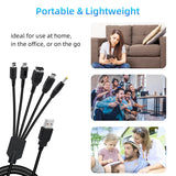 5 In 1 Data Transfer & Charging Cable for Nintendo DS Lite/NDS/New 3DS XL/New 3DS/3DS XL/3DS/2DS/DSi XL/Wii U/GBA SP/PSP 1000/2000/3000