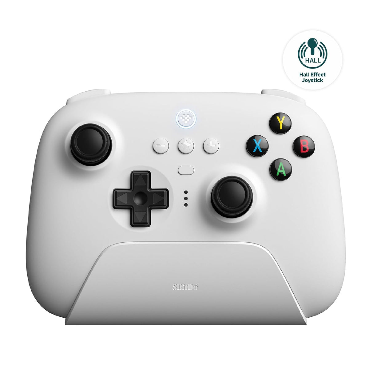 8Bitdo Ultimate 2.4G Wireless Controller with Charging Dock for Windows PC/Android/iOS - Hall Edition/White (81HA07)