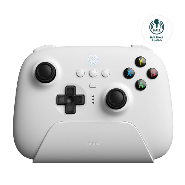 8Bitdo Ultimate 2.4G Wireless Controller with Charging Dock for Windows PC/Android/iOS - Hall Edition/White (81HA07)