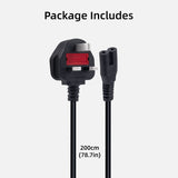 2M AC Power Cord for PS5/PS4/PS3 - UK Plug(Raw Copper)