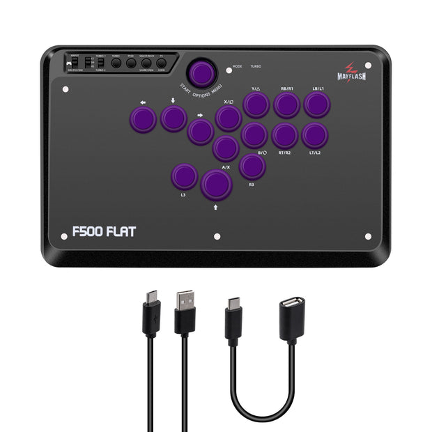 MayFlash All-Button Arcade Controller F500 FLAT for PS4/PS3/Switch/PC Windows/macOS/Android/Xbox One/Xbox 360/Xbox Series S/X