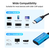 Type C Male to Female Converter Adapter for Tablet/AR/Nintendo Switch/Steam Deck/ROG Ally-Blue(V278A)