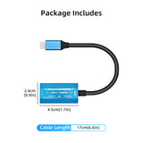 Type C Male to Female Converter Adapter for Tablet/AR/Nintendo Switch/Steam Deck/ROG Ally-Blue(V278A)