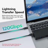Mcbazel 80Gbps Ultra-Fast for Thunderbolt 5 Cable with up to 120Gbps Bandwidth Boost, 240W Charging Power, Supports 8K Display, Compatible with Thunderbolt 5/4/3, USB 4 and USB-C - 1m/3.3ft
