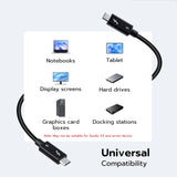 Mcbazel 80Gbps Ultra-Fast for Thunderbolt 5 Cable with up to 120Gbps Bandwidth Boost, 240W Charging Power, Supports 8K Display, Compatible with Thunderbolt 5/4/3, USB 4 and USB-C - 1m/3.3ft