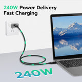 Mcbazel 80Gbps Ultra-Fast for Thunderbolt 5 Cable with up to 120Gbps Bandwidth Boost, 240W Charging Power, Supports 8K Display, Compatible with Thunderbolt 5/4/3, USB 4 and USB-C - 1m/3.3ft