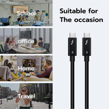 Mcbazel 80Gbps Ultra-Fast for Thunderbolt 5 Cable with up to 120Gbps Bandwidth Boost, 240W Charging Power, Supports 8K Display, Compatible with Thunderbolt 5/4/3, USB 4 and USB-C - 1m/3.3ft