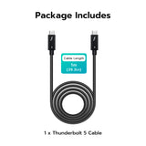 Mcbazel 80Gbps Ultra-Fast for Thunderbolt 5 Cable with up to 120Gbps Bandwidth Boost, 240W Charging Power, Supports 8K Display, Compatible with Thunderbolt 5/4/3, USB 4 and USB-C - 1m/3.3ft