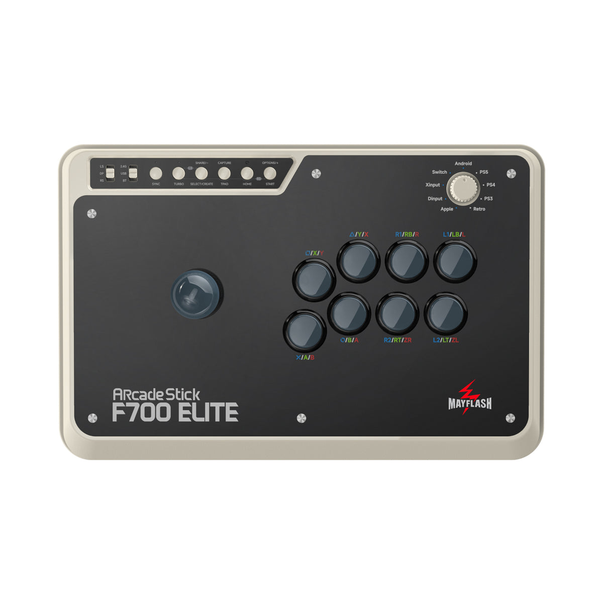 MAYFLASH F700 Elite Wireless Arcade Stick for PS5/PS4/PS3/Switch/PC Windows/Apple macOS/iOS/iPad OS/Android/Raspberry Pi/Steam Deck/SEGA Mega Drive/Genesis mini/Astro City mini