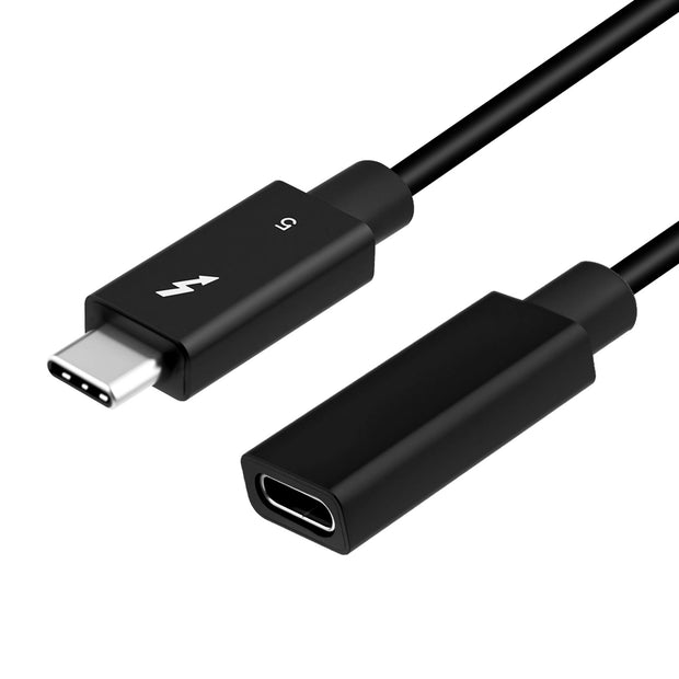 Mcbazel Thunderbolt 5 Silver-plated Coaxial Male to Female Extension Cable (0.8m-120Gbps Rate)